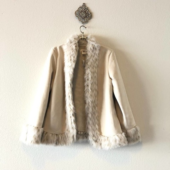 White House | Black Market  Ivory Faux Suede Coat - Picture 8 of 8